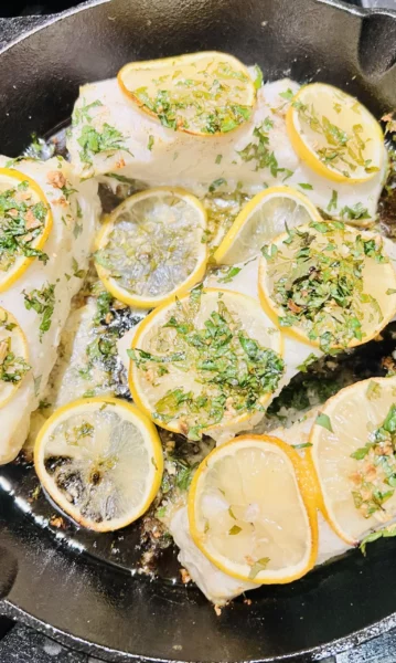 Pan-Fried Sea Bass with Olive Oil and Herbs