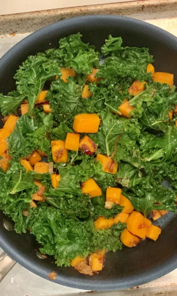 Spicy Sauteed Kale and Sweet Potatoes